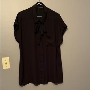 Atmosphere Classic Black Blouse with Bow Detail